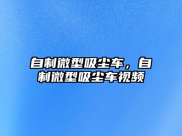 自制微型吸塵車，自制微型吸塵車視頻