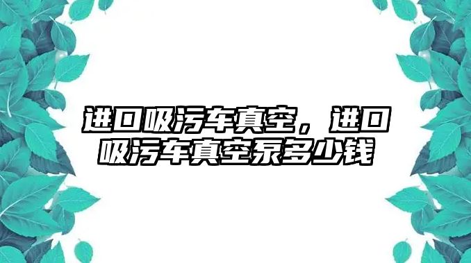 進口吸污車真空，進口吸污車真空泵多少錢