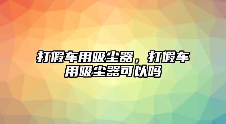 打假車(chē)用吸塵器，打假車(chē)用吸塵器可以嗎