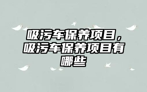 吸污車保養(yǎng)項(xiàng)目，吸污車保養(yǎng)項(xiàng)目有哪些