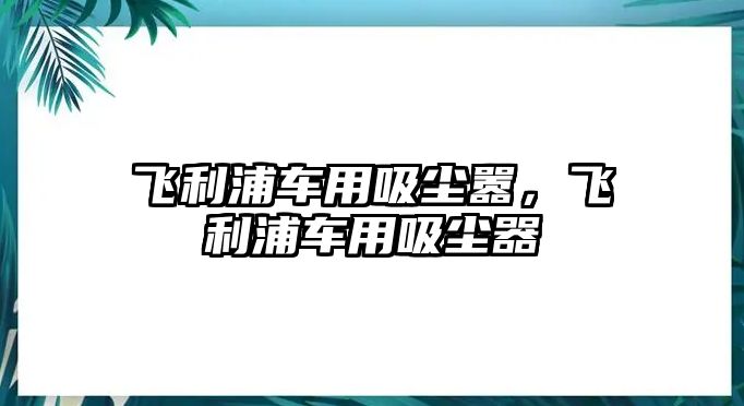 飛利浦車用吸塵囂，飛利浦車用吸塵器