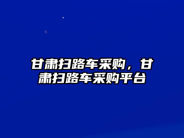 甘肅掃路車采購，甘肅掃路車采購平臺