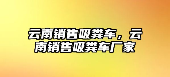 云南銷售吸糞車，云南銷售吸糞車廠家