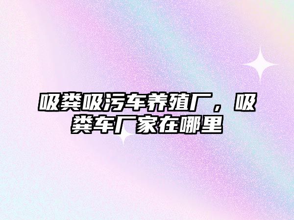 吸糞吸污車養(yǎng)殖廠，吸糞車廠家在哪里