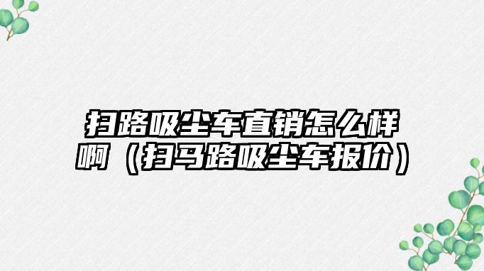 掃路吸塵車直銷怎么樣?。⊕唏R路吸塵車報(bào)價(jià)）