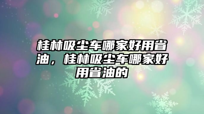 桂林吸塵車哪家好用省油，桂林吸塵車哪家好用省油的