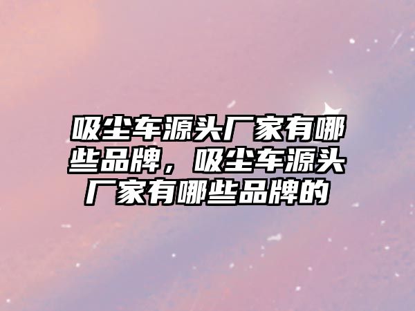 吸塵車源頭廠家有哪些品牌，吸塵車源頭廠家有哪些品牌的