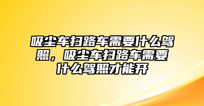 吸塵車掃路車需要什么駕照，吸塵車掃路車需要什么駕照才能開