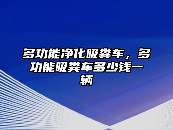 多功能凈化吸糞車，多功能吸糞車多少錢一輛