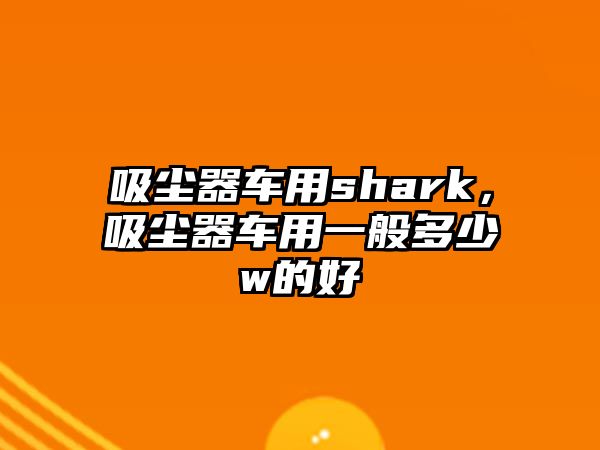 吸塵器車用shark，吸塵器車用一般多少w的好