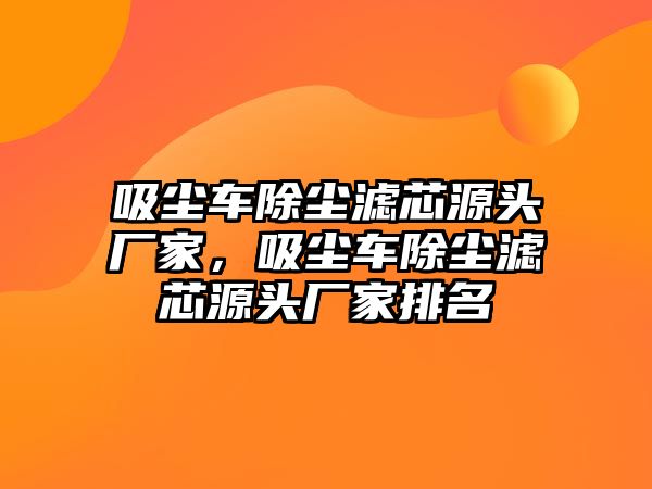 吸塵車除塵濾芯源頭廠家，吸塵車除塵濾芯源頭廠家排名