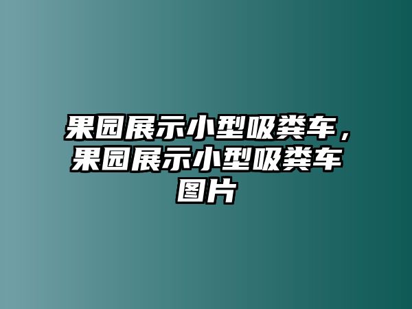 果園展示小型吸糞車，果園展示小型吸糞車圖片