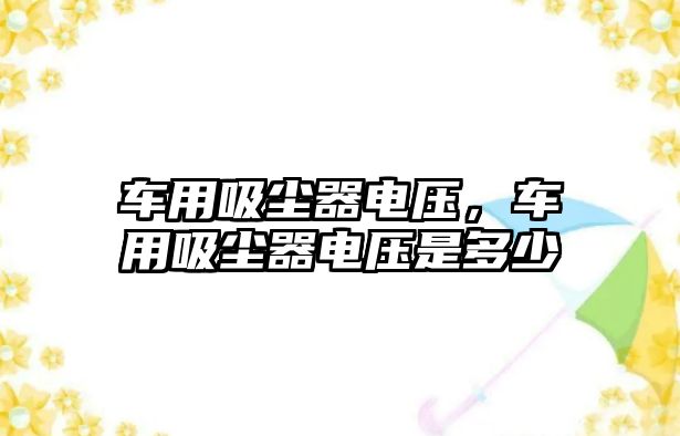 車用吸塵器電壓，車用吸塵器電壓是多少