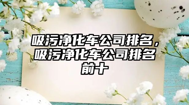 吸污凈化車公司排名，吸污凈化車公司排名前十