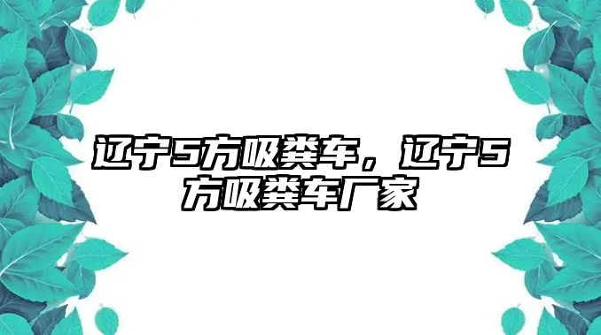 遼寧5方吸糞車，遼寧5方吸糞車廠家