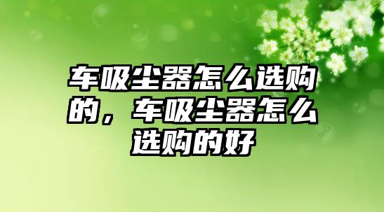 車吸塵器怎么選購的，車吸塵器怎么選購的好