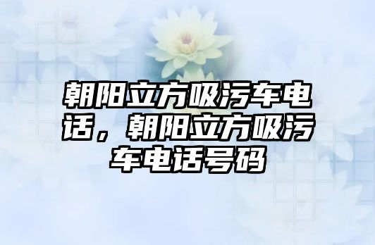 朝陽立方吸污車電話，朝陽立方吸污車電話號碼