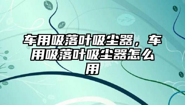 車用吸落葉吸塵器，車用吸落葉吸塵器怎么用