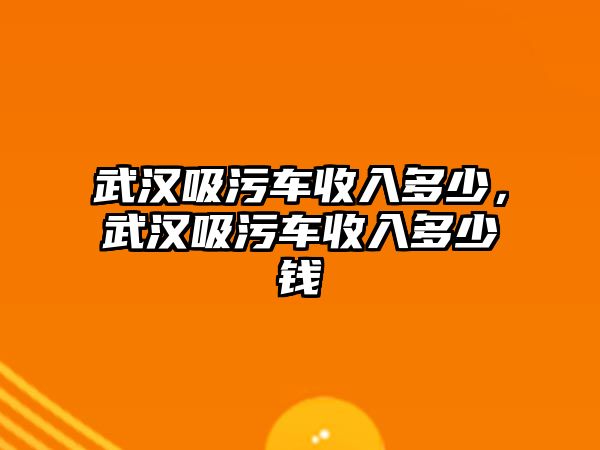 武漢吸污車收入多少，武漢吸污車收入多少錢