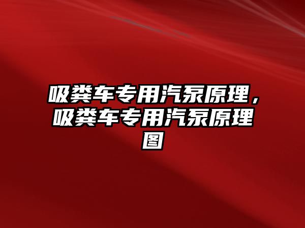 吸糞車專用汽泵原理，吸糞車專用汽泵原理圖