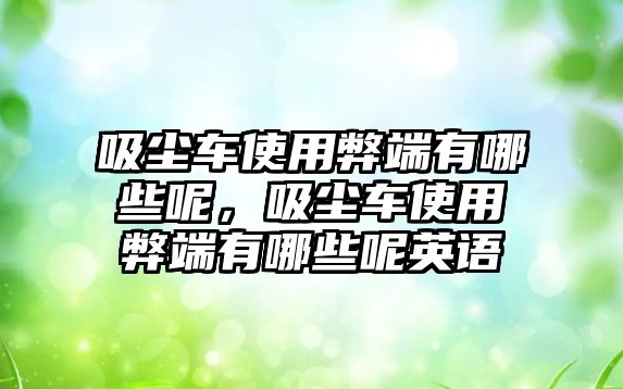 吸塵車使用弊端有哪些呢，吸塵車使用弊端有哪些呢英語(yǔ)