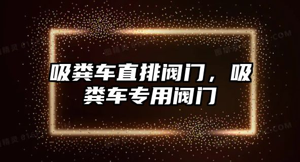 吸糞車直排閥門，吸糞車專用閥門