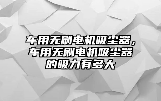 車用無刷電機(jī)吸塵器，車用無刷電機(jī)吸塵器的吸力有多大