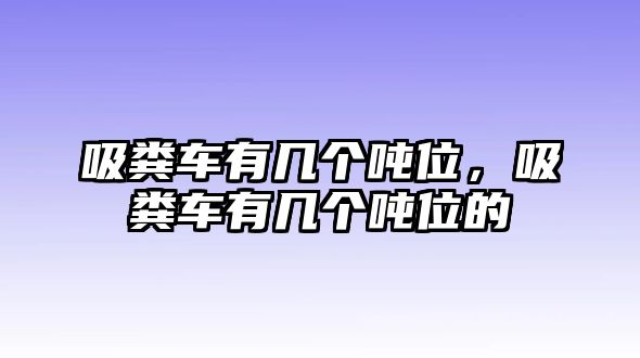 吸糞車有幾個噸位，吸糞車有幾個噸位的