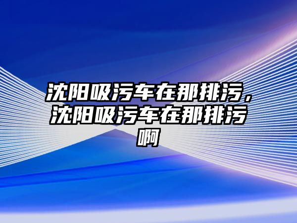 沈陽吸污車在那排污，沈陽吸污車在那排污啊