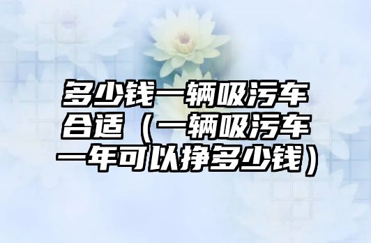 多少錢一輛吸污車合適（一輛吸污車一年可以掙多少錢）