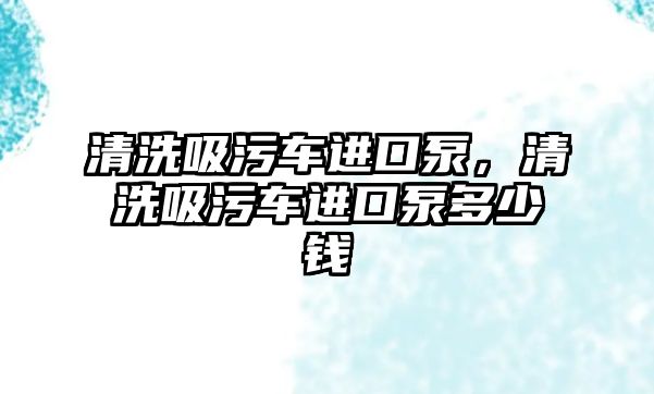 清洗吸污車進口泵，清洗吸污車進口泵多少錢