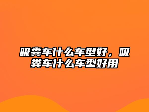 吸糞車什么車型好，吸糞車什么車型好用