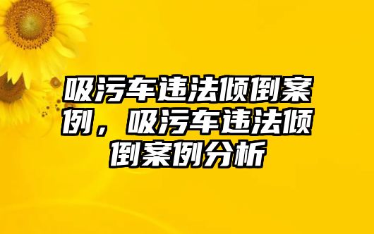 吸污車違法傾倒案例，吸污車違法傾倒案例分析