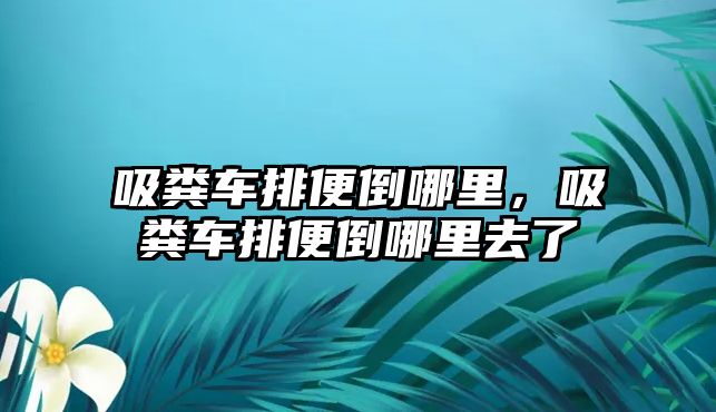 吸糞車排便倒哪里，吸糞車排便倒哪里去了