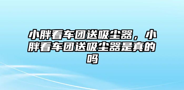 小胖看車團送吸塵器，小胖看車團送吸塵器是真的嗎