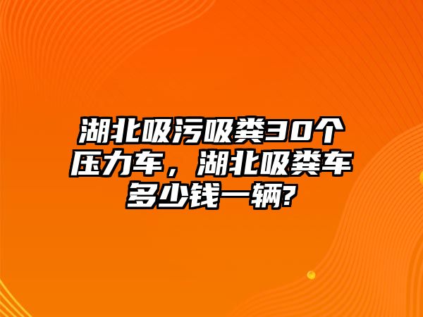 湖北吸污吸糞30個壓力車，湖北吸糞車多少錢一輛?