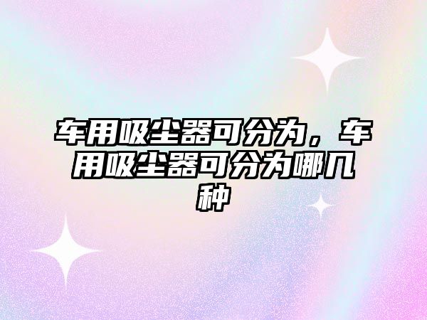 車用吸塵器可分為，車用吸塵器可分為哪幾種