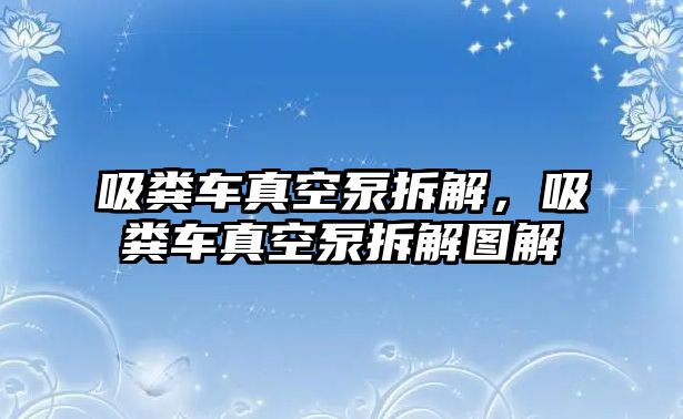 吸糞車真空泵拆解，吸糞車真空泵拆解圖解