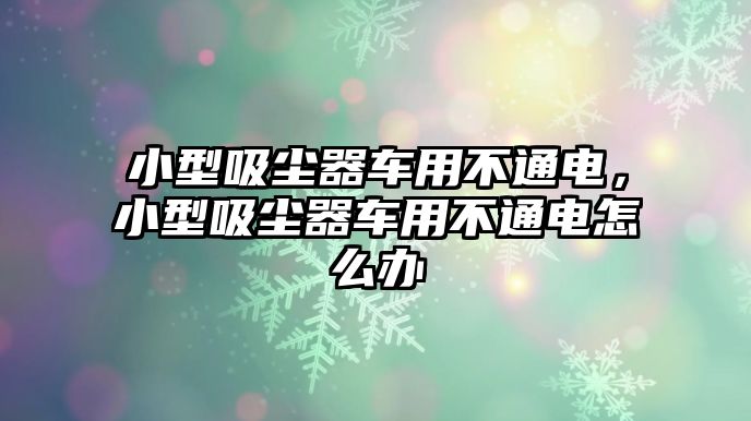 小型吸塵器車用不通電，小型吸塵器車用不通電怎么辦