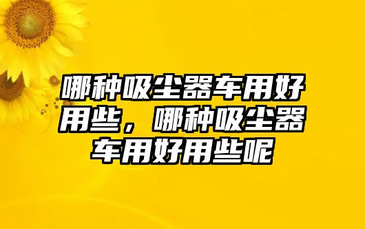 哪種吸塵器車用好用些，哪種吸塵器車用好用些呢