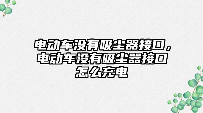 電動車沒有吸塵器接口，電動車沒有吸塵器接口怎么充電