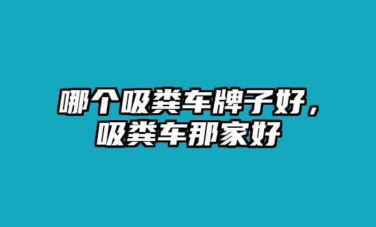 哪個吸糞車牌子好，吸糞車那家好