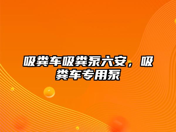 吸糞車吸糞泵六安，吸糞車專用泵