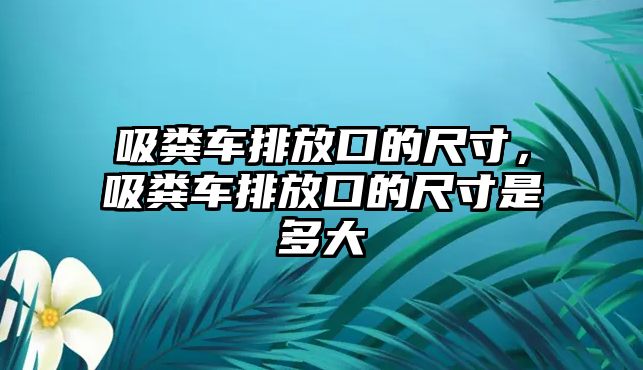 吸糞車排放口的尺寸，吸糞車排放口的尺寸是多大