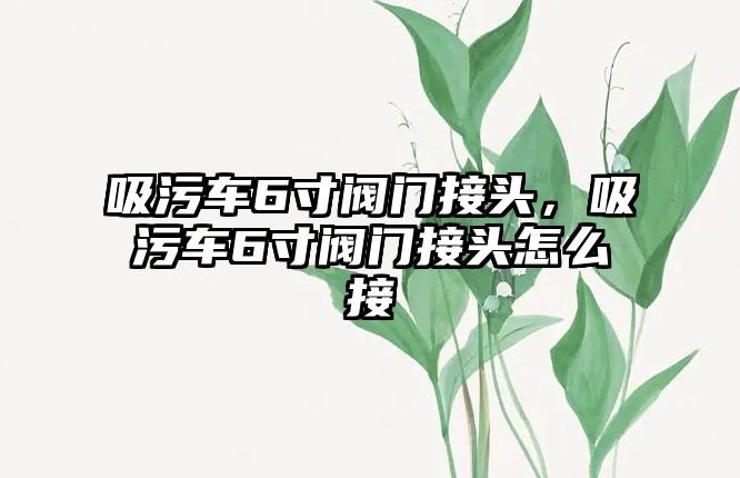 吸污車6寸閥門接頭，吸污車6寸閥門接頭怎么接