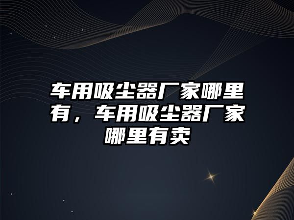 車用吸塵器廠家哪里有，車用吸塵器廠家哪里有賣