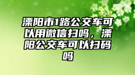 溧陽市1路公交車可以用微信掃嗎，溧陽公交車可以掃碼嗎