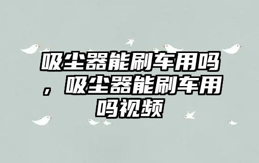 吸塵器能刷車用嗎，吸塵器能刷車用嗎視頻