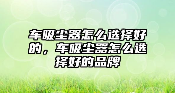 車吸塵器怎么選擇好的，車吸塵器怎么選擇好的品牌