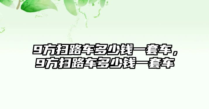9方掃路車多少錢一套車，9方掃路車多少錢一套車